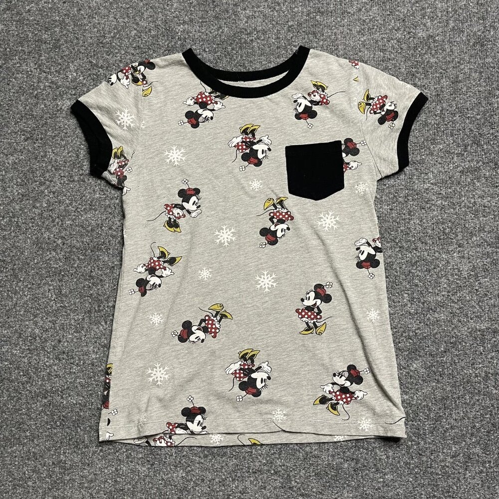 Girls Disney Minnie Mouse Short Sleeve Shirt Size M 10/12